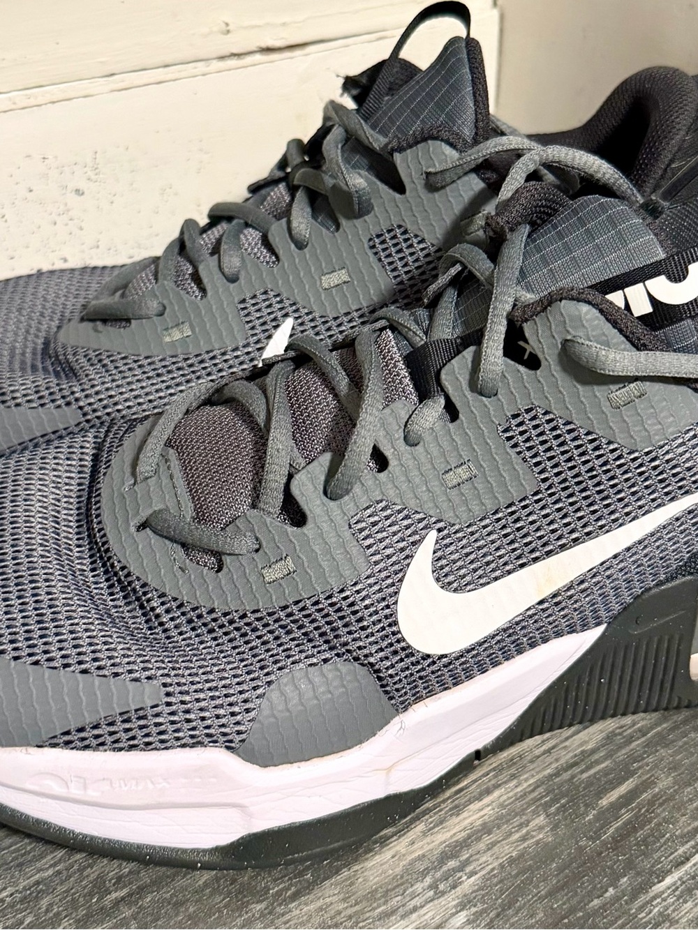 Nike Gray and Black Running Shoes. Alpha Max Trainers in excellent condition.